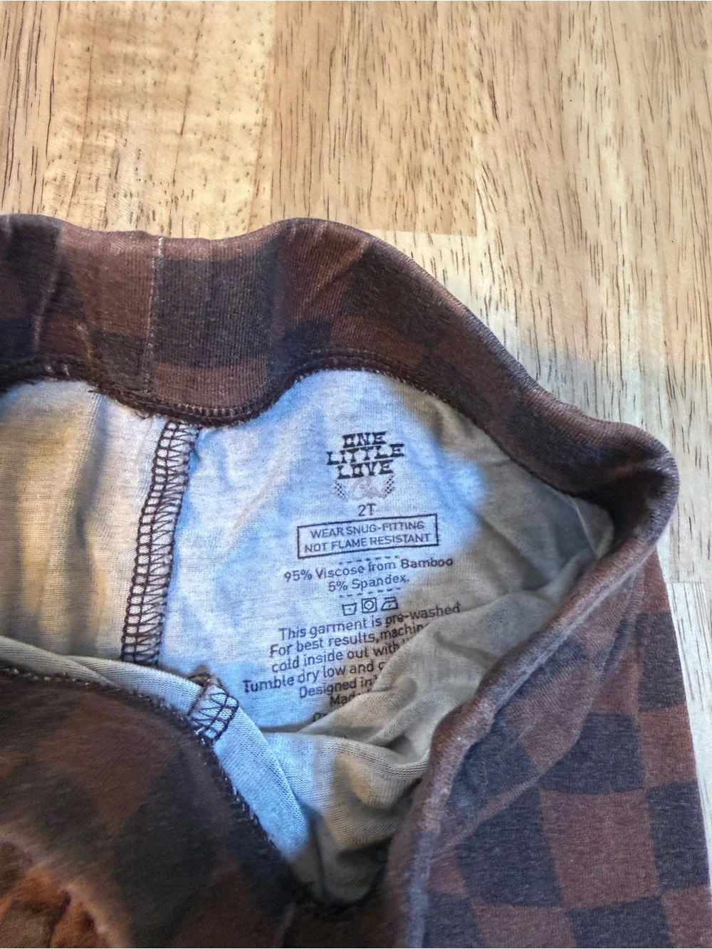 Kids Checkerboard Pajama Set in Brown - Cozy Sleepwear